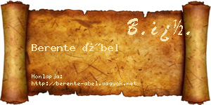 Berente Ábel névjegykártya